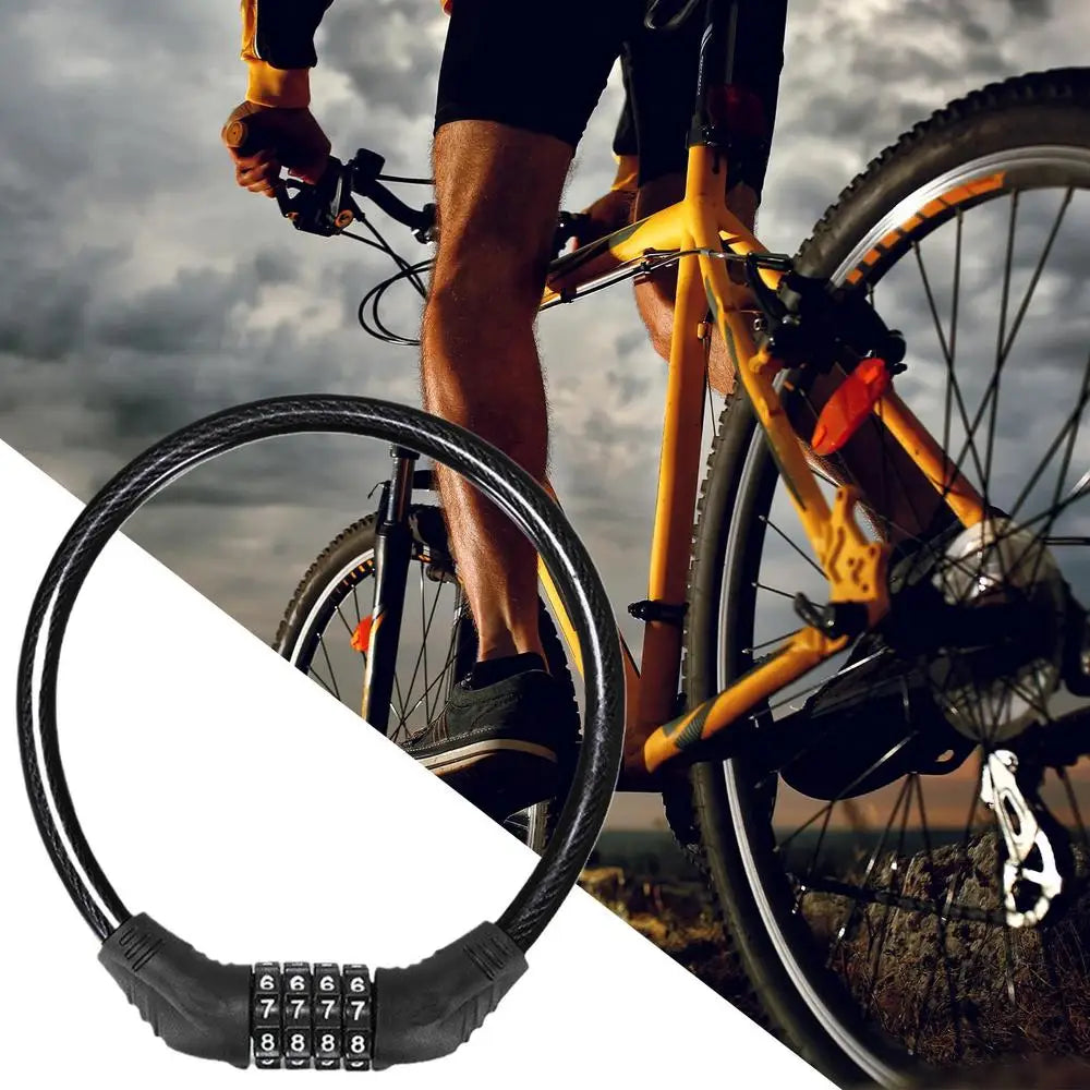 Anti-Theft Bicycle Combination Lock Combination Bikes Lock 4 Digit Heavy Duty Keyless Bicycles Lock For Electric Scooter Bikes