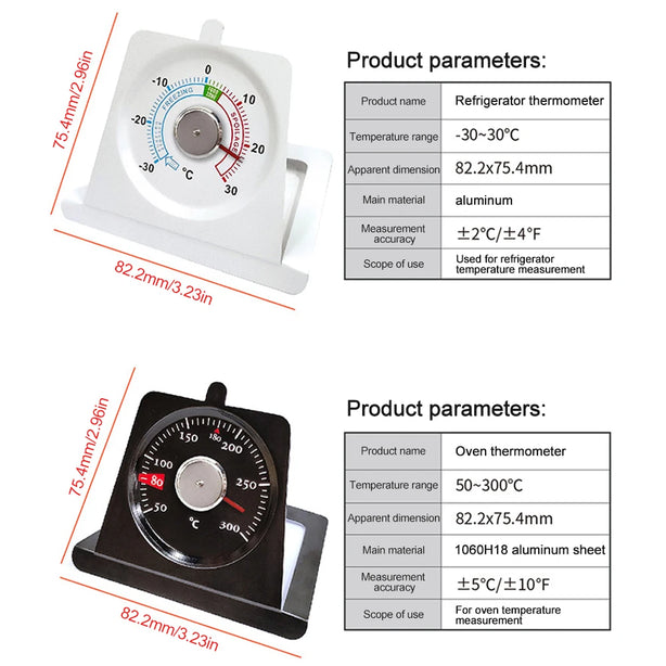 Mini Thermometers Oven Refrigerator Thermometer Large Dial Freezer Oven Thermometers  Home Kitchen Supply