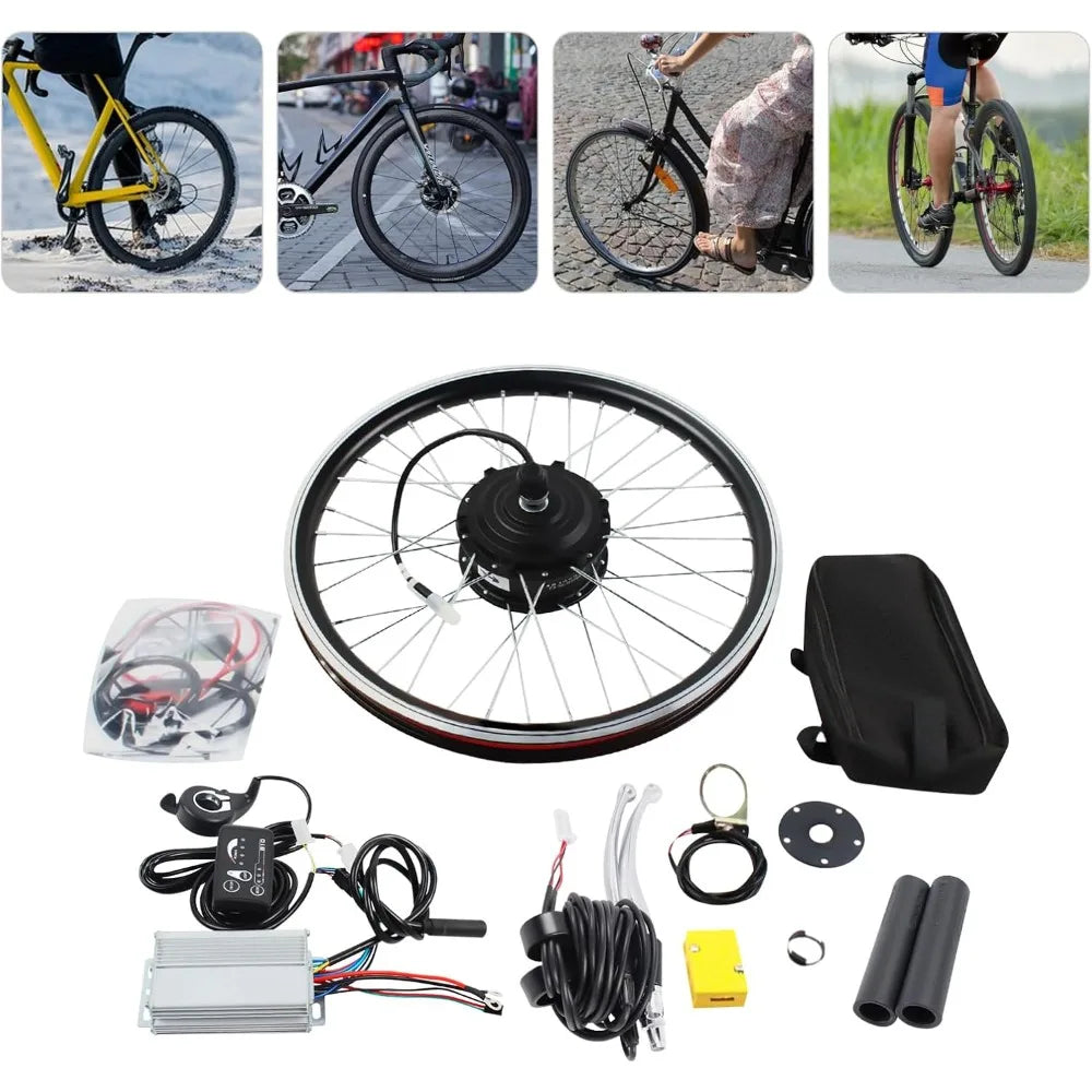 20" Bike Motor Kit 36V 250W Front Wheel Electric Bicycle Ebike Conversion Kit Hub Motor Cycling with LED Display 30km/H Speed
