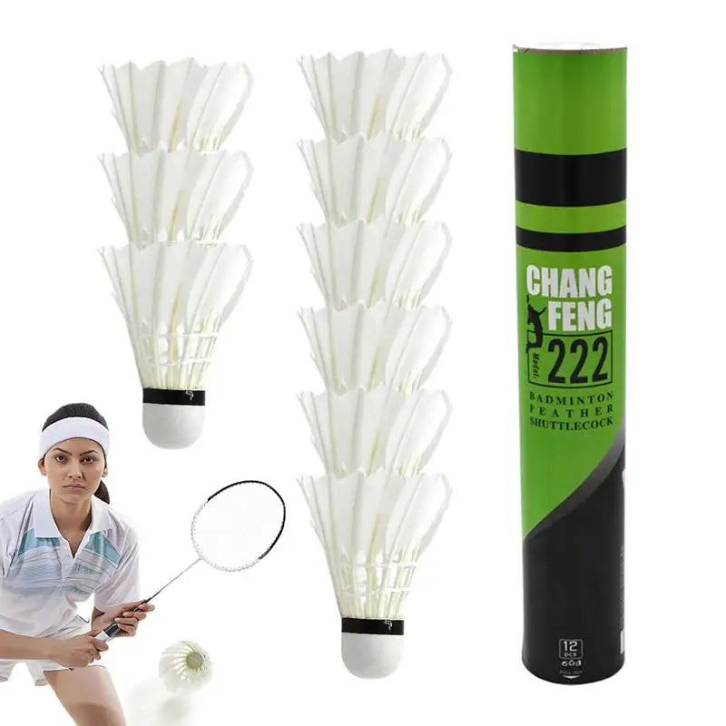 12PCS Badminton Shuttlecock duck Feather Badminton Shuttlecock Training Sports High Speed Badminton Ball