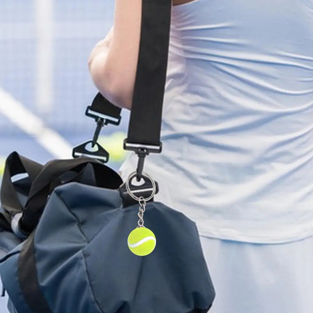 7 Color Key Chain Tennis Ball Metal Keychain Car Key Ring Sports Chain Sliver Color Mini Tennis Racket Backpack Pendant Gifts