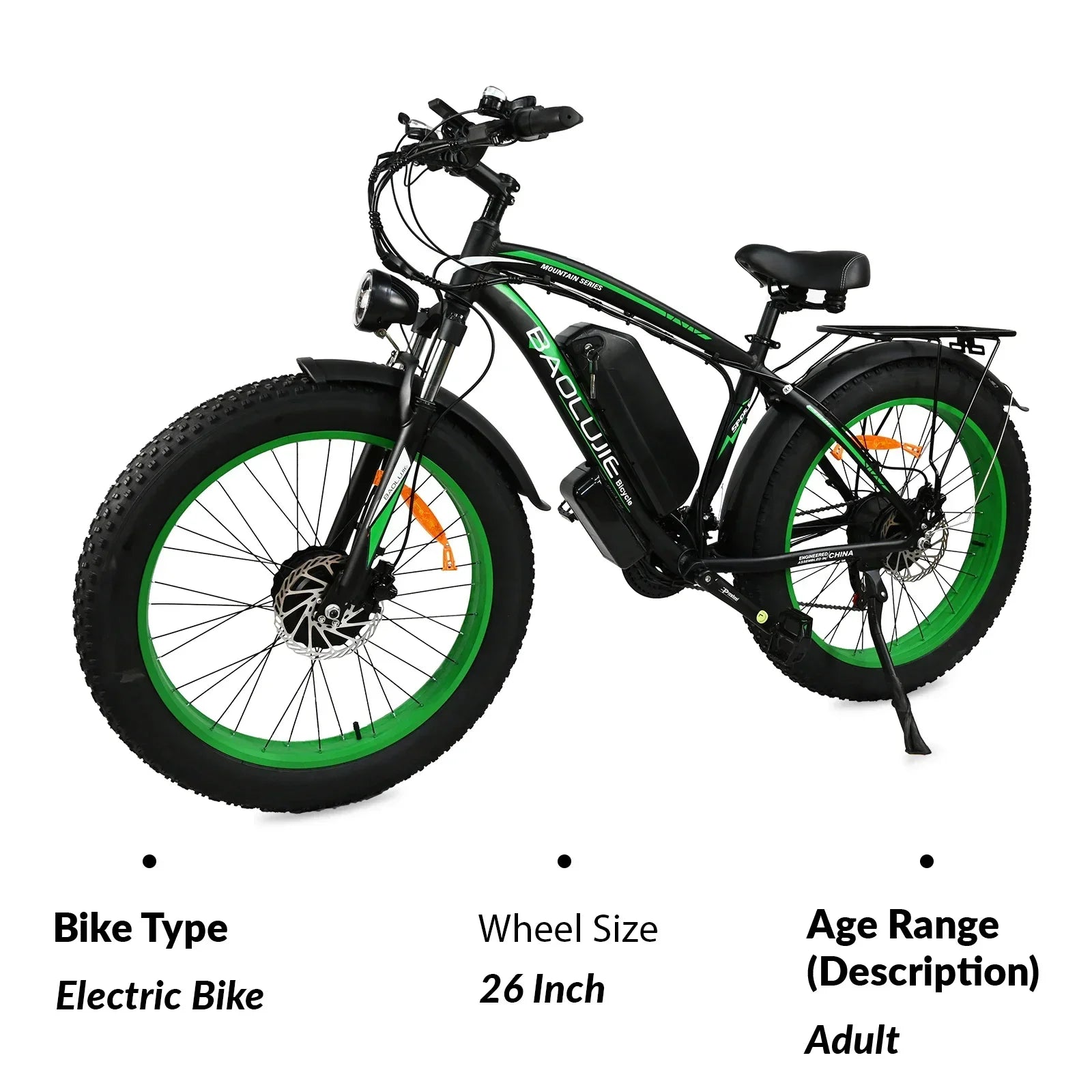 for 2000W dual motor 48V 20AH 26*4.0 fat tire hydraulic brake soft tail frame large front fork color instrument electric bicycle