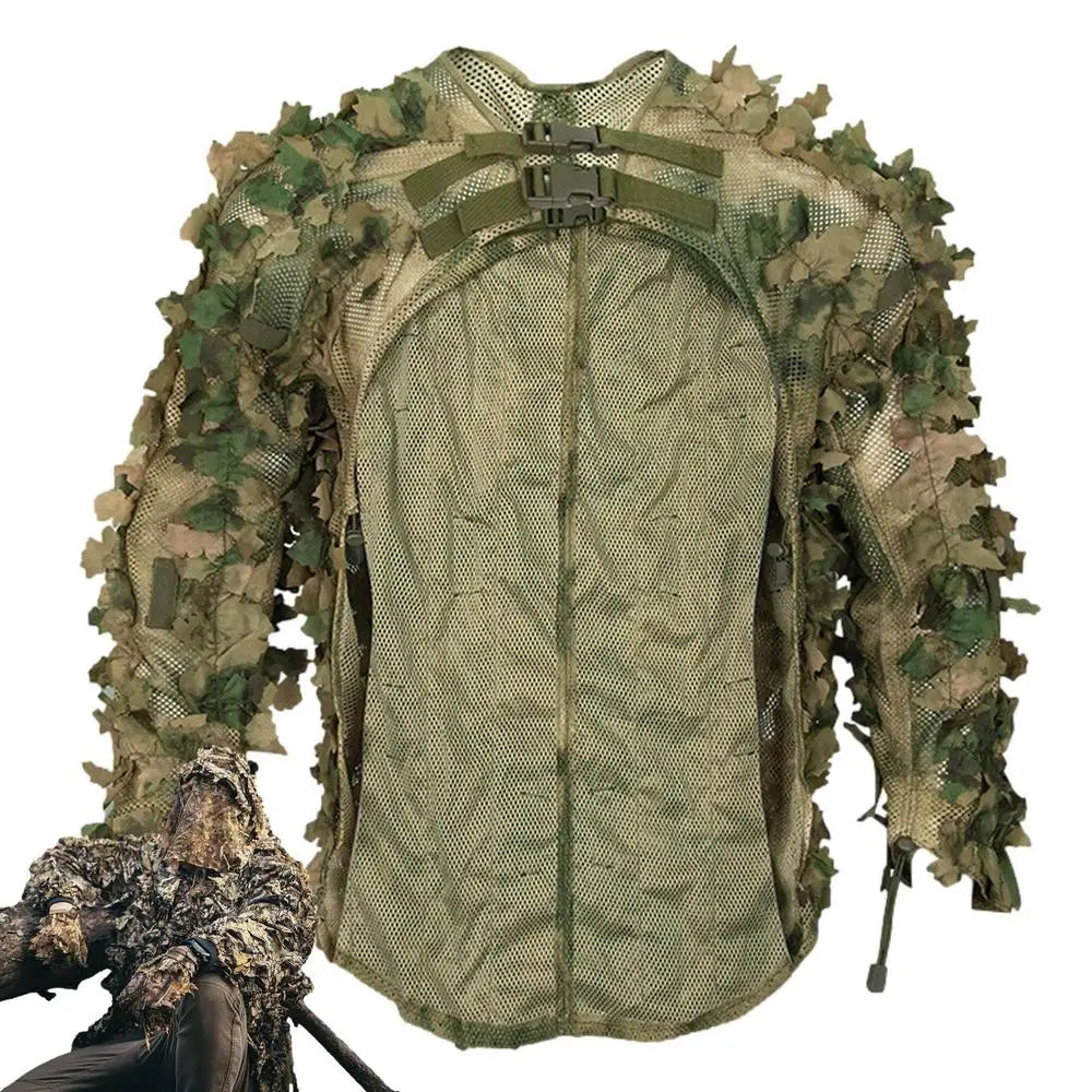 Ghillie Suit Breathable Ghillie Suit For Turkey Hunting Hunting Gear Camouflage Material Woodland Camouflage Jacket & Pants
