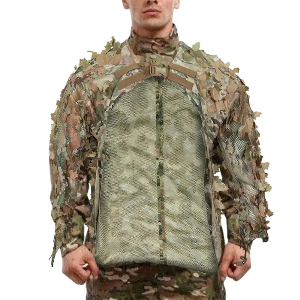 Ghillie Suit Breathable Ghillie Suit For Turkey Hunting Hunting Gear Camouflage Material Woodland Camouflage Jacket & Pants