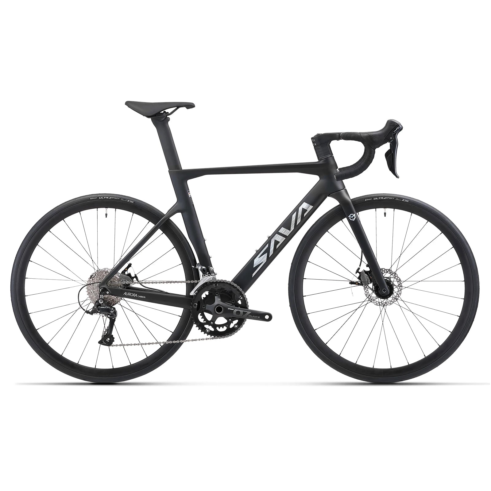 US Warehouse SAVA Carbon Fiber Road Bike with Integrated Handlebars and Shimano 18/22 Speed Kit, Adult Racing
