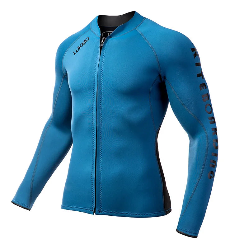 2MM Neoprene Men Split Diving Suit Jacket Swimming Top Suit Windproof Warm Jacket Surfing Motorboat Diving Jacket
