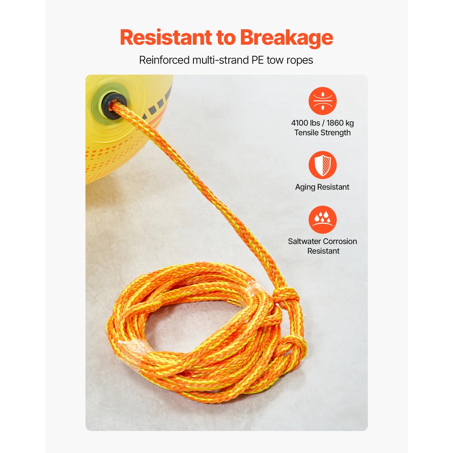 SucceBuy Booster Ball Towable Tube Rope Performance Ball w/ Speed Safety Valve PVC Inflatable Booster Ball for Boat& Water Sport