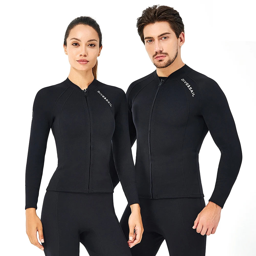 DIVE SAIL 2mm Neoprene Diving Jacket Women Snorkeling Swim Surfing Split Tops