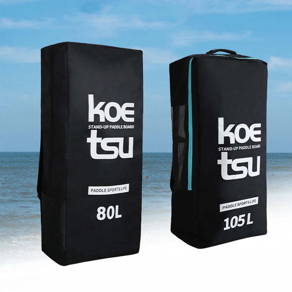 Portable Paddle Board Bag Carrier Large Capacity 80L/105L Inflatable Paddle Backpack with Side Small Pocket for Outdoor Surfing