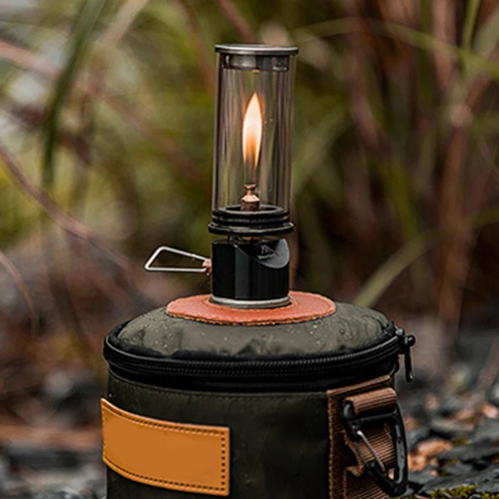 Candlelight Lamp Outdoor Use for Camping Fishing Picnic Tent Lighting Equipment Camping Lamp Windproof Gas Candle Light