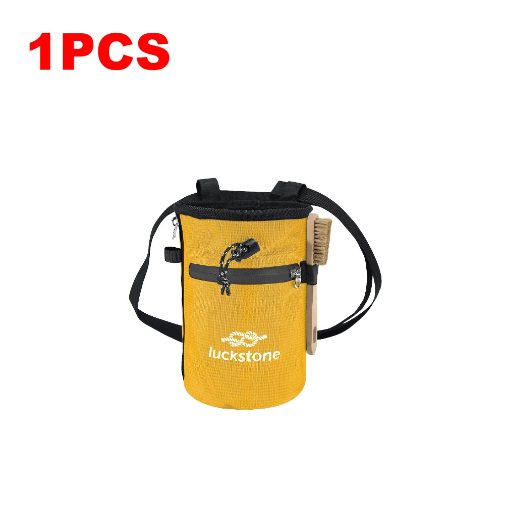 Waterproof Chalk Bag Bucket With Chalk Brush Climbing Pockets Bouldering Brush Rock Climbing Brush Chalk Climbing Accessories