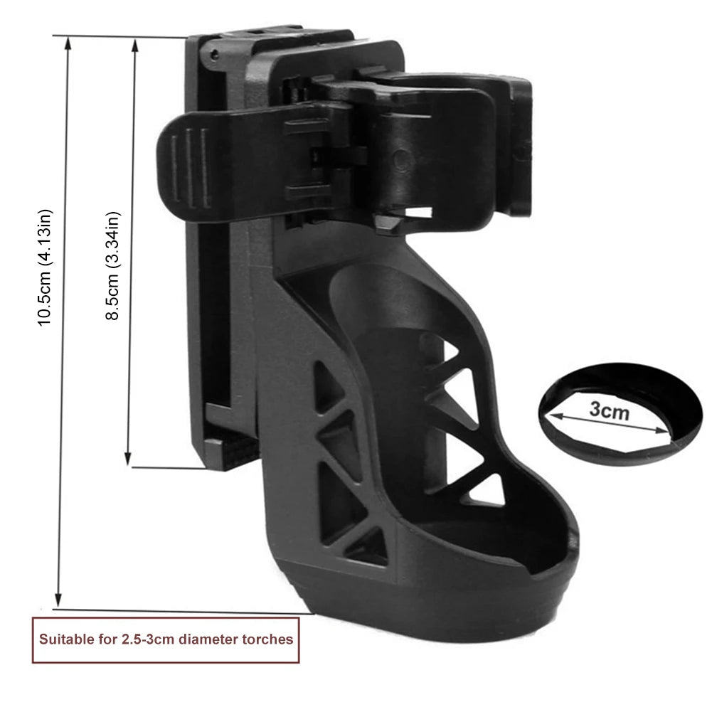 Flashlight Holster with Lever Side Lock System Flashlight Holder for Belt Torch Holster for 2.5-3cm Diameter Flashlight