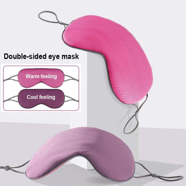 Sleeping Eye Mask Korean Style Warm And Cool Dual Use Adjustable Travel Light Blocking Breathable Eye Cover Blindfold Eye Patch