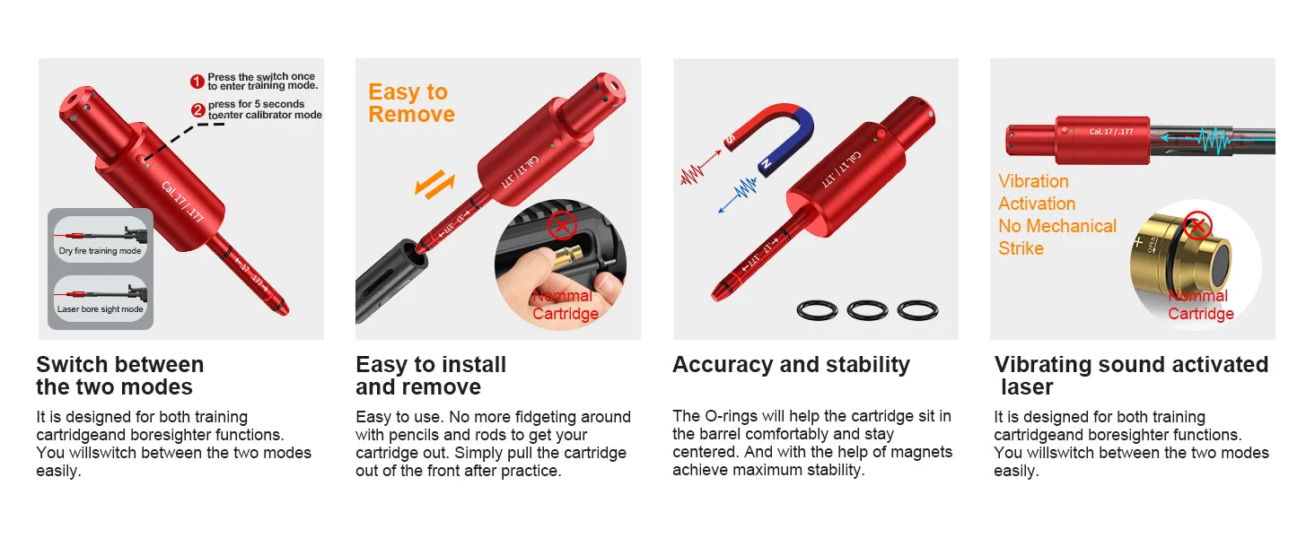 CAL.17 177 multifunctional magnetic red green light trainer, dual-purpose for training and calibration