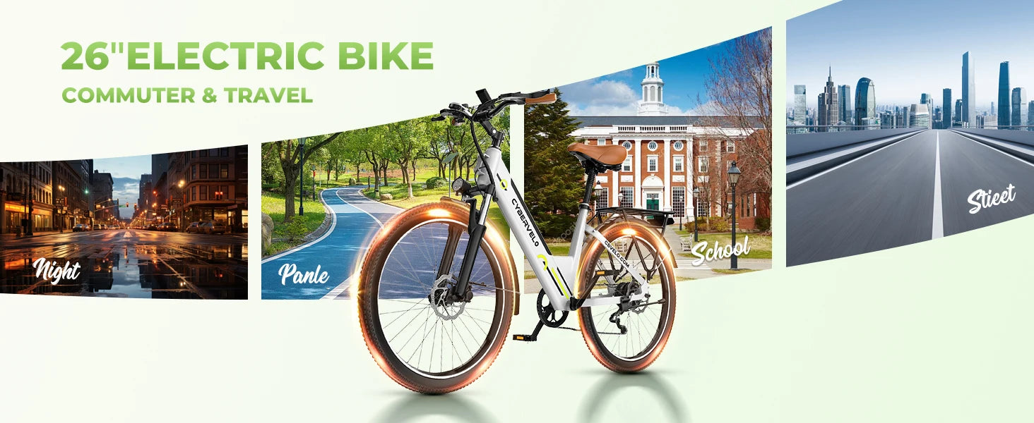 1000 Peak Electric Bike for Adults,up 80 Miles Removable Battery Ebike, 26