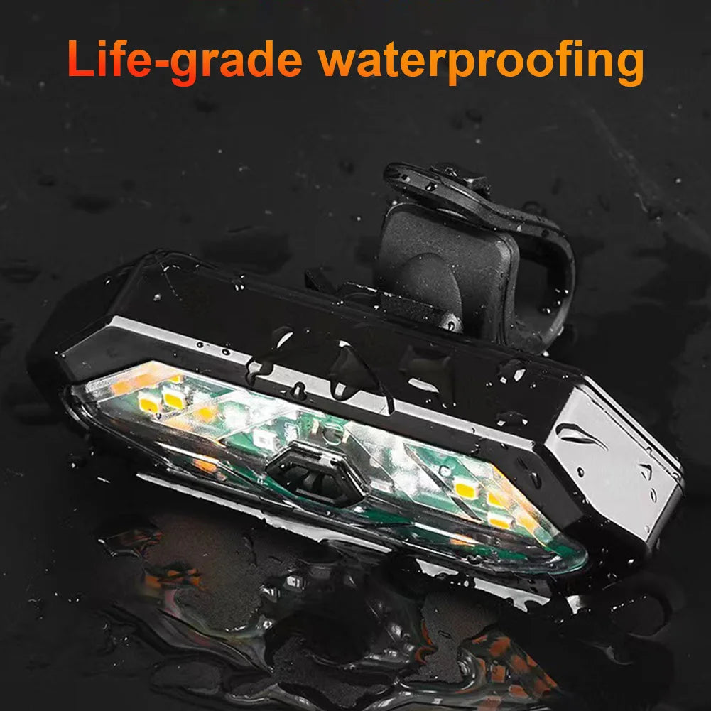 Bike Turn Signal Lights IPX4 Waterproof Rear Warning LED Lights Remote Bicycle Rear Light Bike Wireless Remote Control Taillight