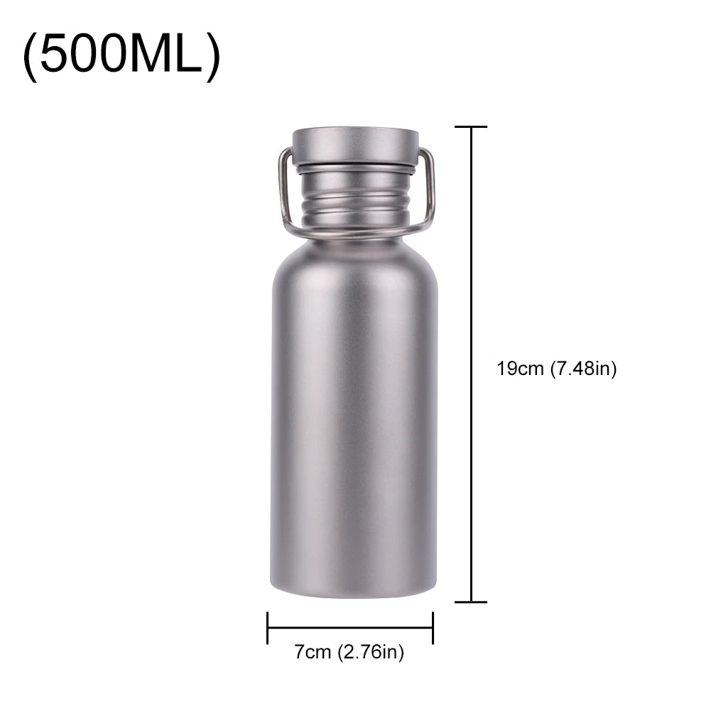 500/600/750ml Titanium Water Bottle with Lid Portable Sports Kettle Leak-Proof Lightweight Drinking Bottle for Outdoor Picnic