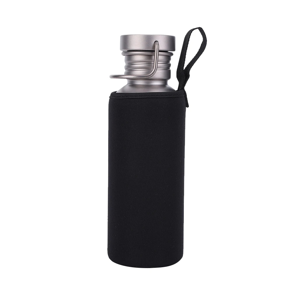 500/600/750ml Titanium Water Bottle with Lid Portable Sports Kettle Leak-Proof Lightweight Drinking Bottle for Outdoor Picnic