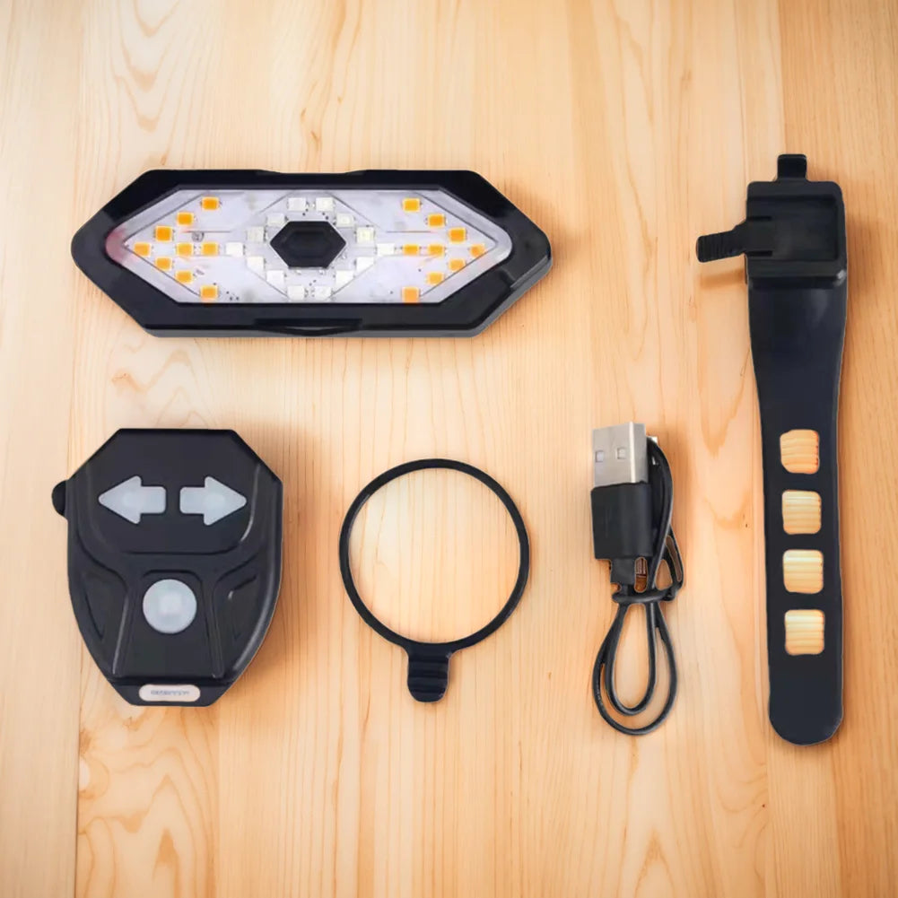 Bike Turn Signal Lights IPX4 Waterproof Rear Warning LED Lights Remote Bicycle Rear Light Bike Wireless Remote Control Taillight