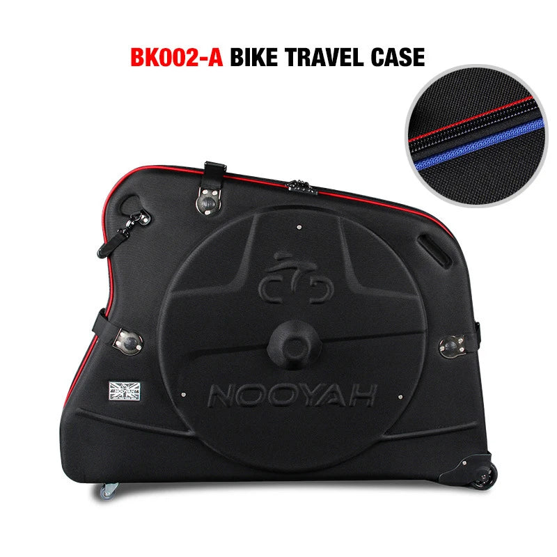 NOOYAH Bike Travel Case Bicycle Transport Bag EVA Case MTB Road Bike Accessories Hardshell Round Trip Suitcase Bike Travel Tools