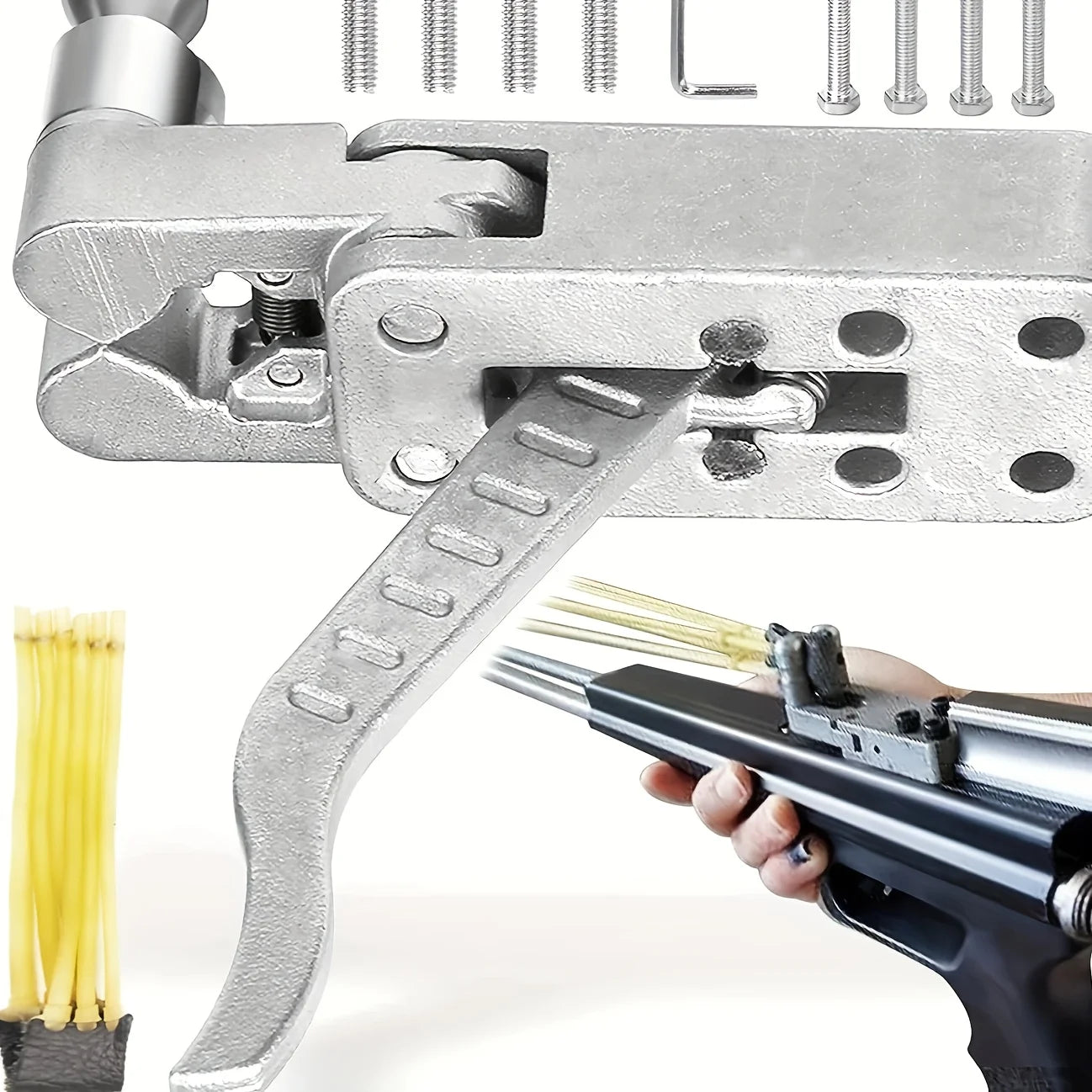 DIY Hunting Mechanical Slingshot Rifle Slingshot Release Device 5 Piece Set Strong Spring Composite 304 Stainless Steel Casting