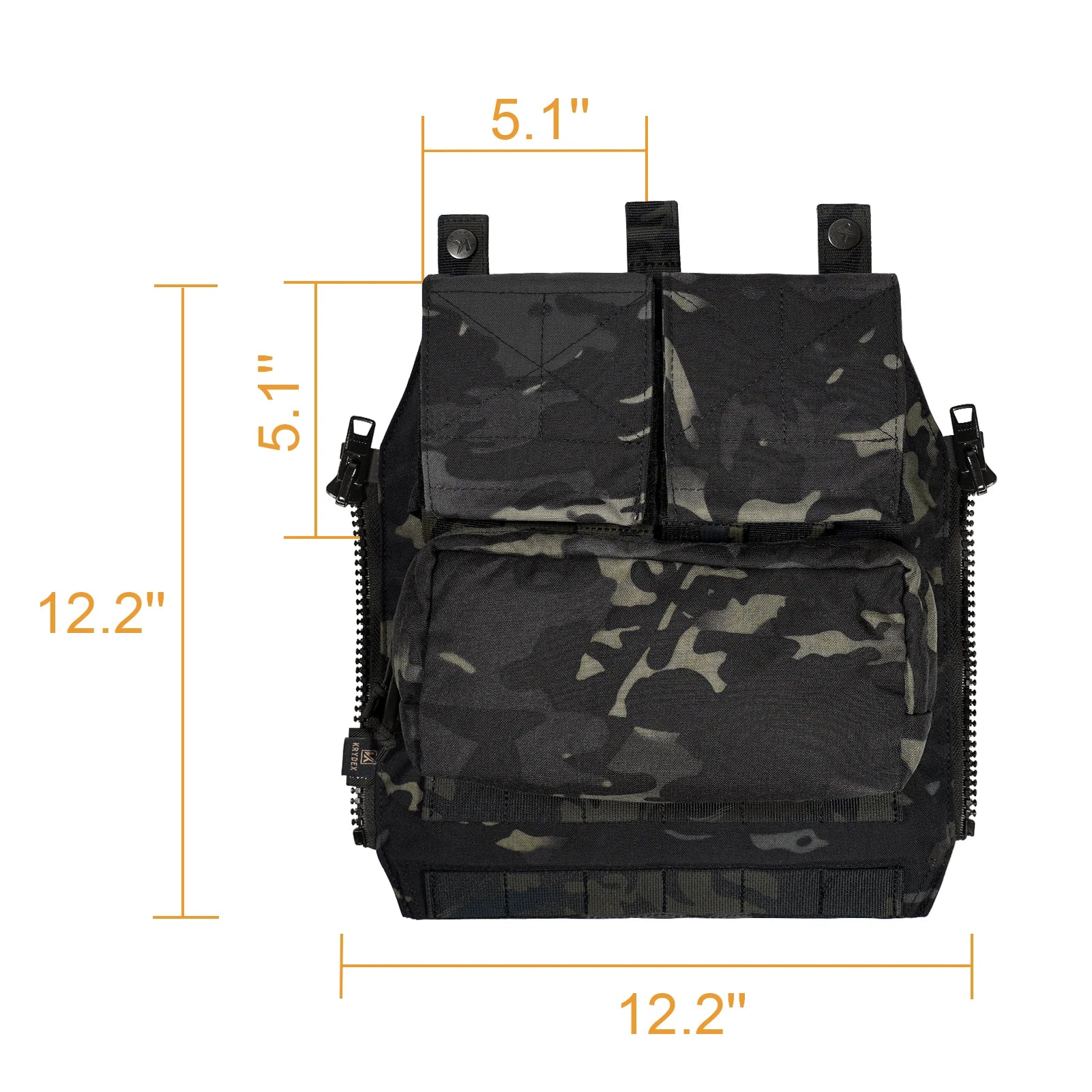 KRYDEX 500D Nylon Tactical Vest Jumpable Plate Carrier MOLLE Front Flap Panel Backpack Hunting Ranger Green Camo Men's Vest