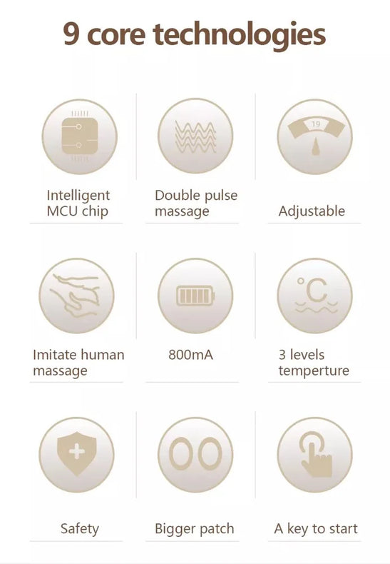Wireless TENS Unit EMS Heating Muscle Stimulator Electric Pulse Massage  Menstrual Pain Relief Therapy Device for Neck Full Body