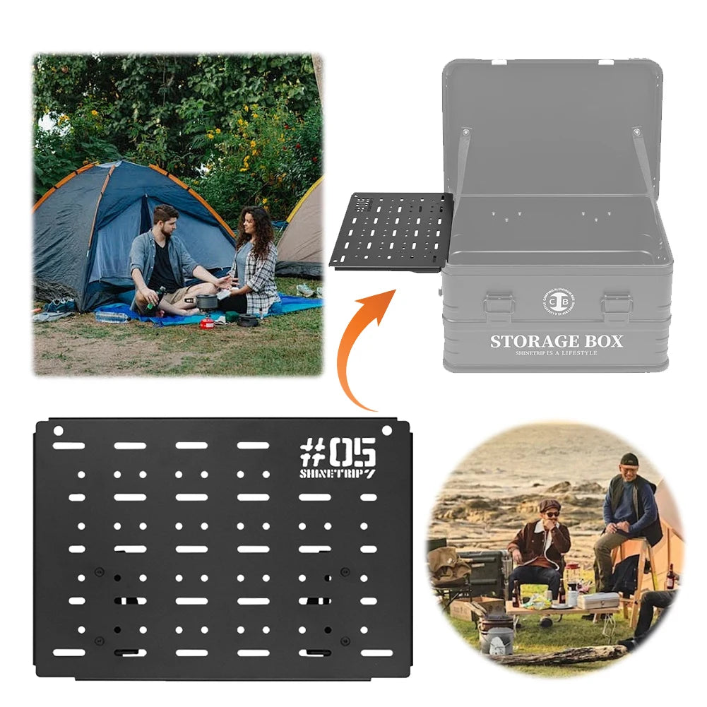 Camping Table Board Lightweight Coffee Box Side Panel Heavy Duty Aluminum Alloy Box Table Board for Camping Hiking Picnic