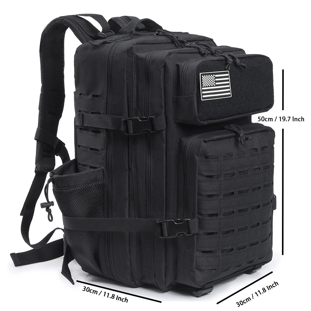 45L Men's and Women's Tactical Backpack Outdoor Camping Equipment Backpack Hiking Backpack Travel Backpack with Double Cup Holde