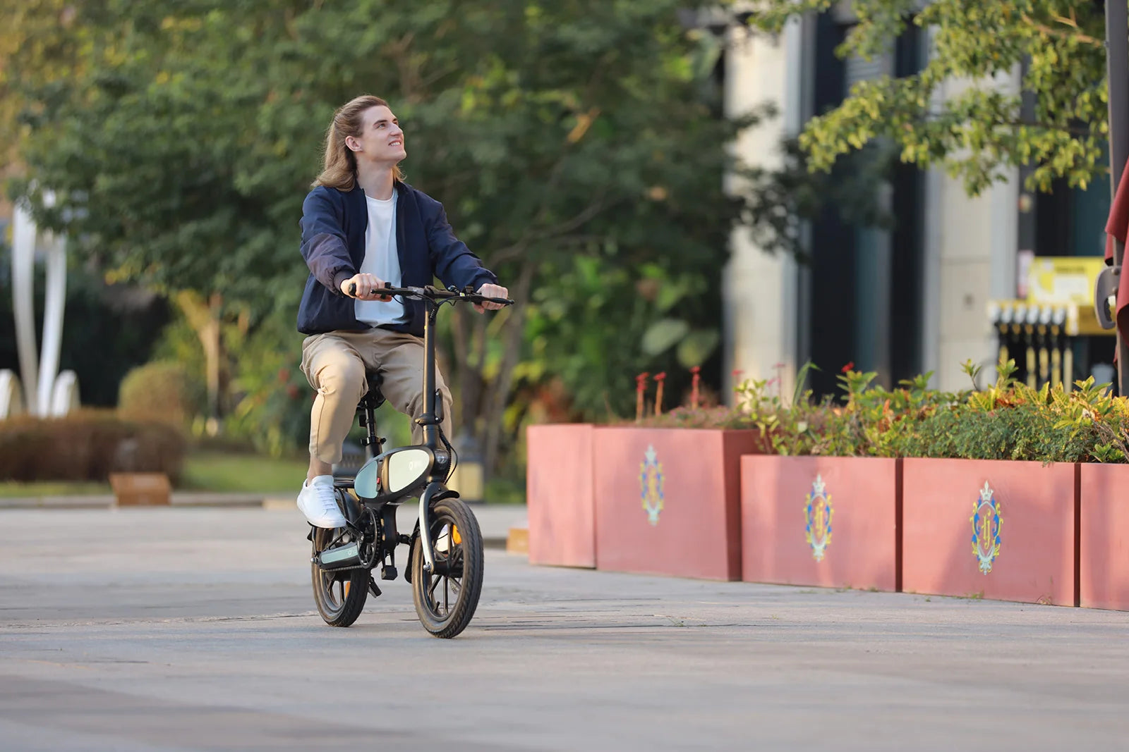 DYU C2 Adult Electric Bicycle, 250W city ebike, 48V 7.5AH E-bike, 16  Tire Foldable Electric Bike