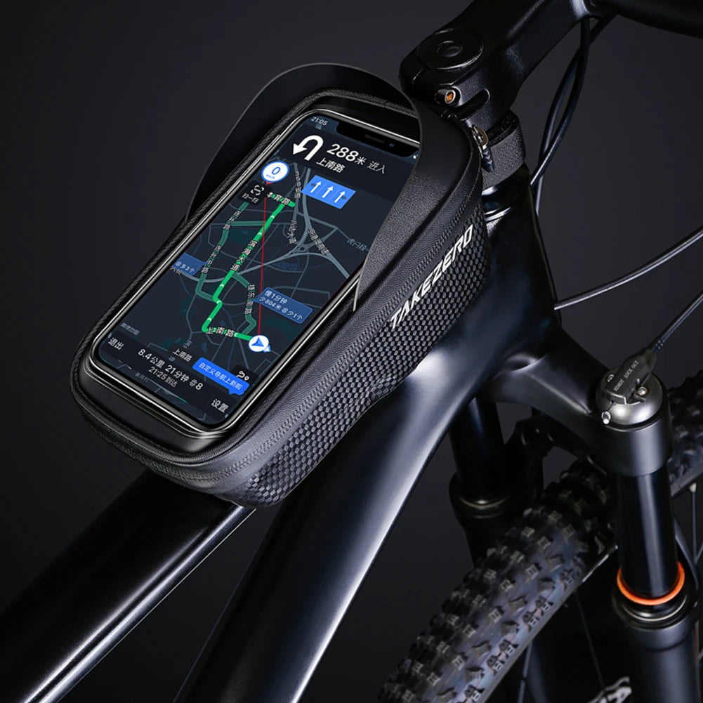 Touch Screen Bicycle Frame Top Tube Bag Light Barrier Waterproof Bike Pouch Phone Case Hard Shell Case Cycling Accessories