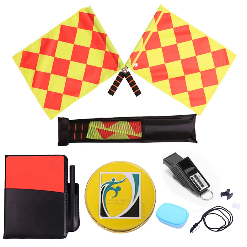 Soccer Referee Kit Soccer Referee Flag Soccer Referee Cards Referee Whistle Sport Training Useful Referee Tool