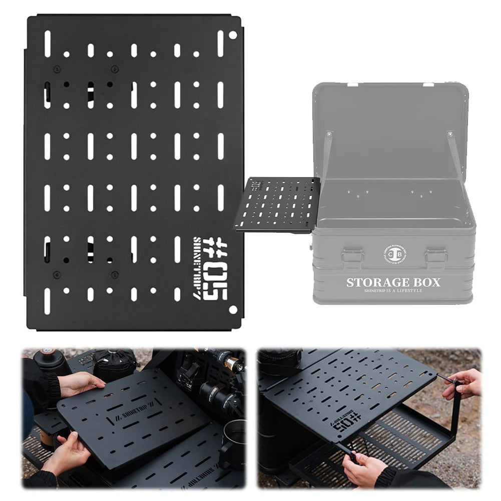 Camping Table Board Lightweight Coffee Box Side Panel Heavy Duty Aluminum Alloy Box Table Board for Camping Hiking Picnic