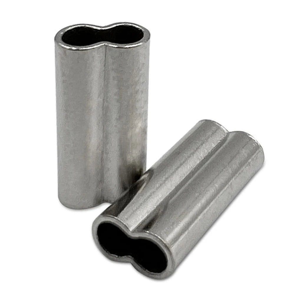 Fishing Crimpers Tool Crimp Sleeves Kit with Single /Double Barrel Ferrule Wire Rope Swager Crimper Fishing Line Tackle Tools