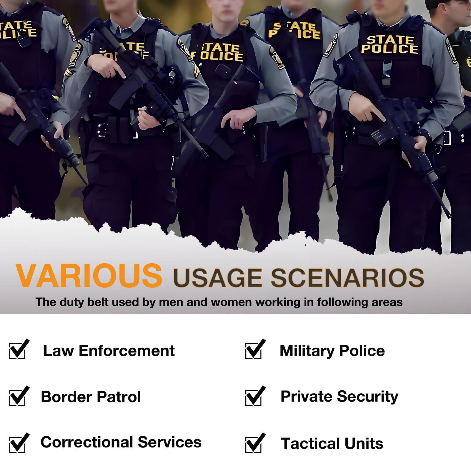 8-in-1 Tactical Duty Belt Set, 1000D Nylon, 35-45