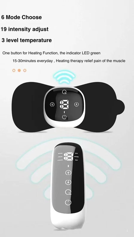 Wireless TENS Unit EMS Heating Muscle Stimulator Electric Pulse Massage  Menstrual Pain Relief Therapy Device for Neck Full Body