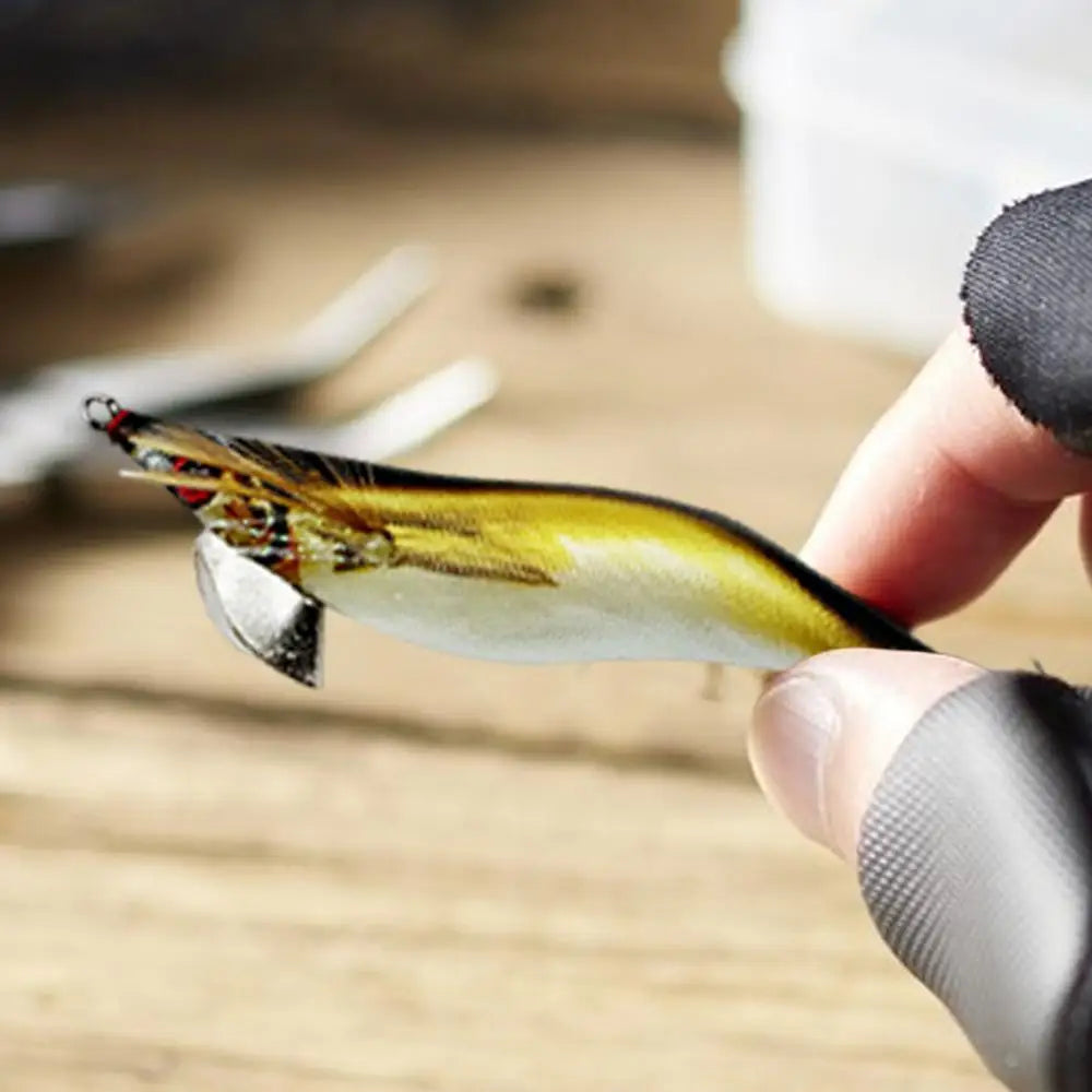 Wooden Shrimp Squid Hook Fluorescent Artificial Fishing Baits Realistic Simulation Fish Luring Tools For Sea Freshwater