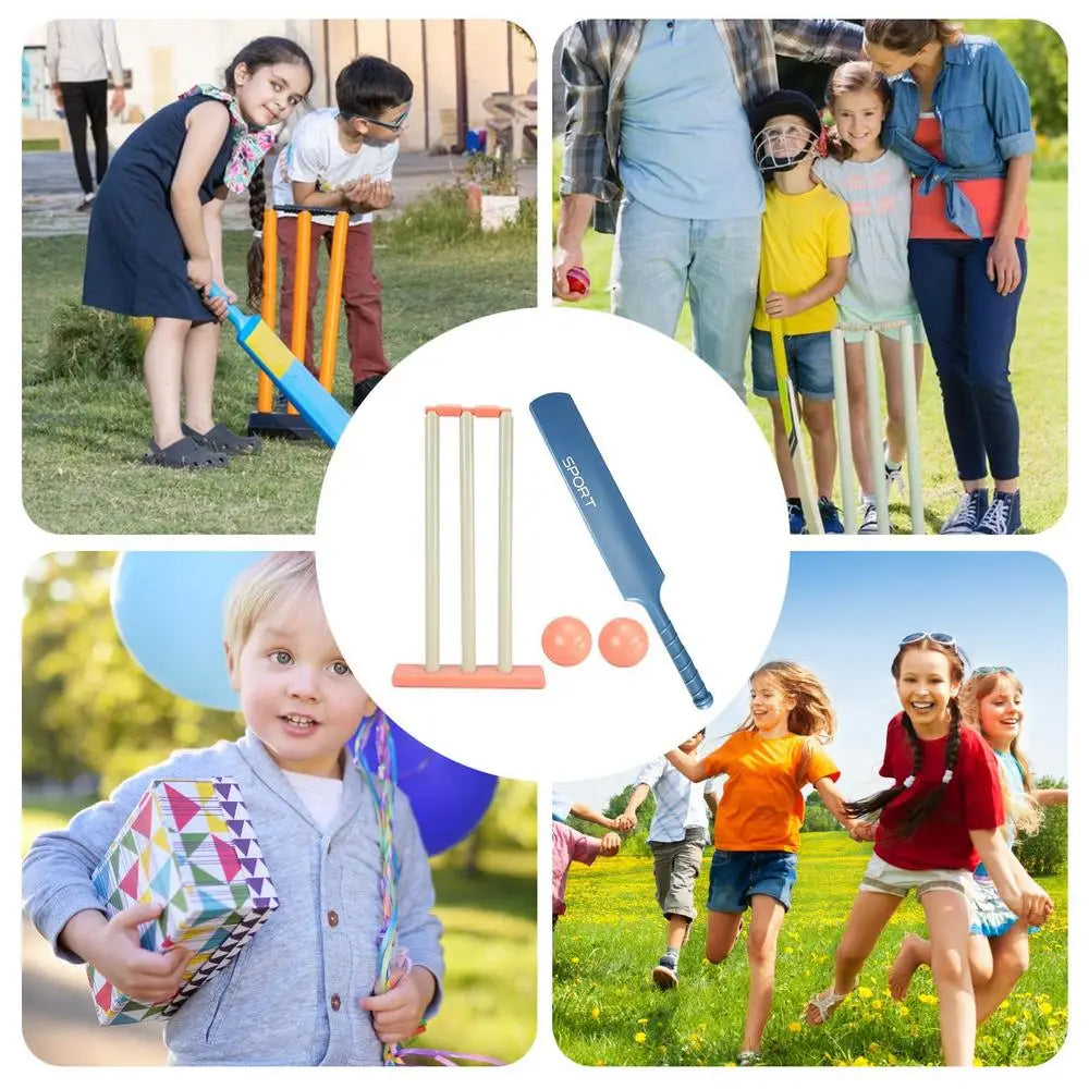 Multifunctional Kids Cricket Set Outdoor Playing Cricket Bat Stump Parent Child Interactive Sports Game For Backyard