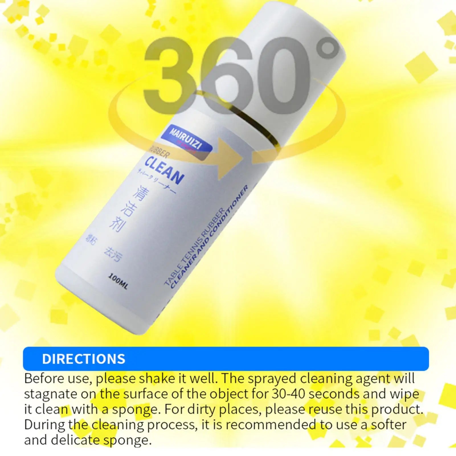 Table Tennis Rubber Cleaner Table Tennis Rubber Cleaning Spray Cleaning Spray Bottle For Table Tennis Cleaning 100ml Bottle