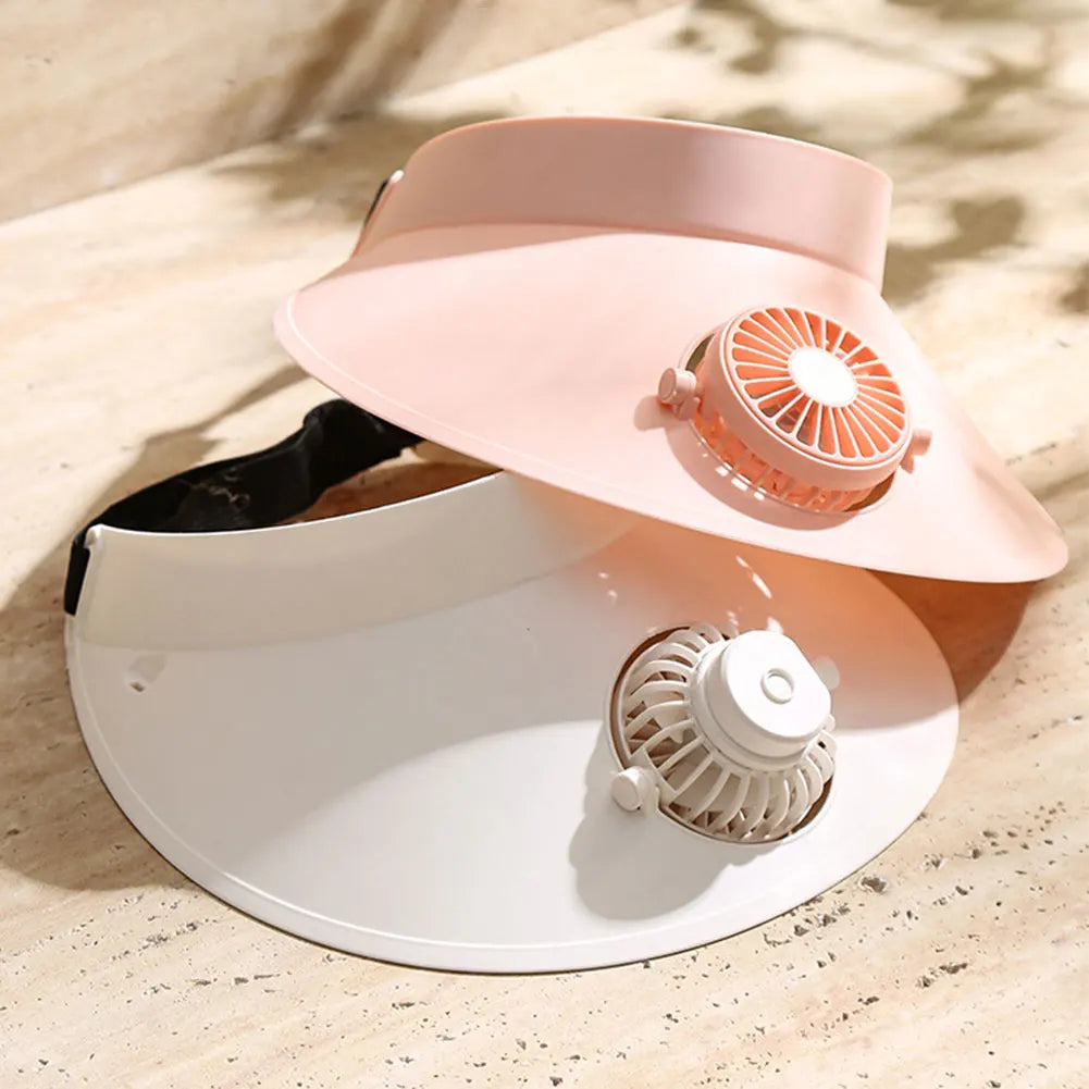 Sun Visor Hat with Fan Three Temp Settings Summer Sun Hats Breathable Cooling Fan Hat for Sun Protection and Outdoor