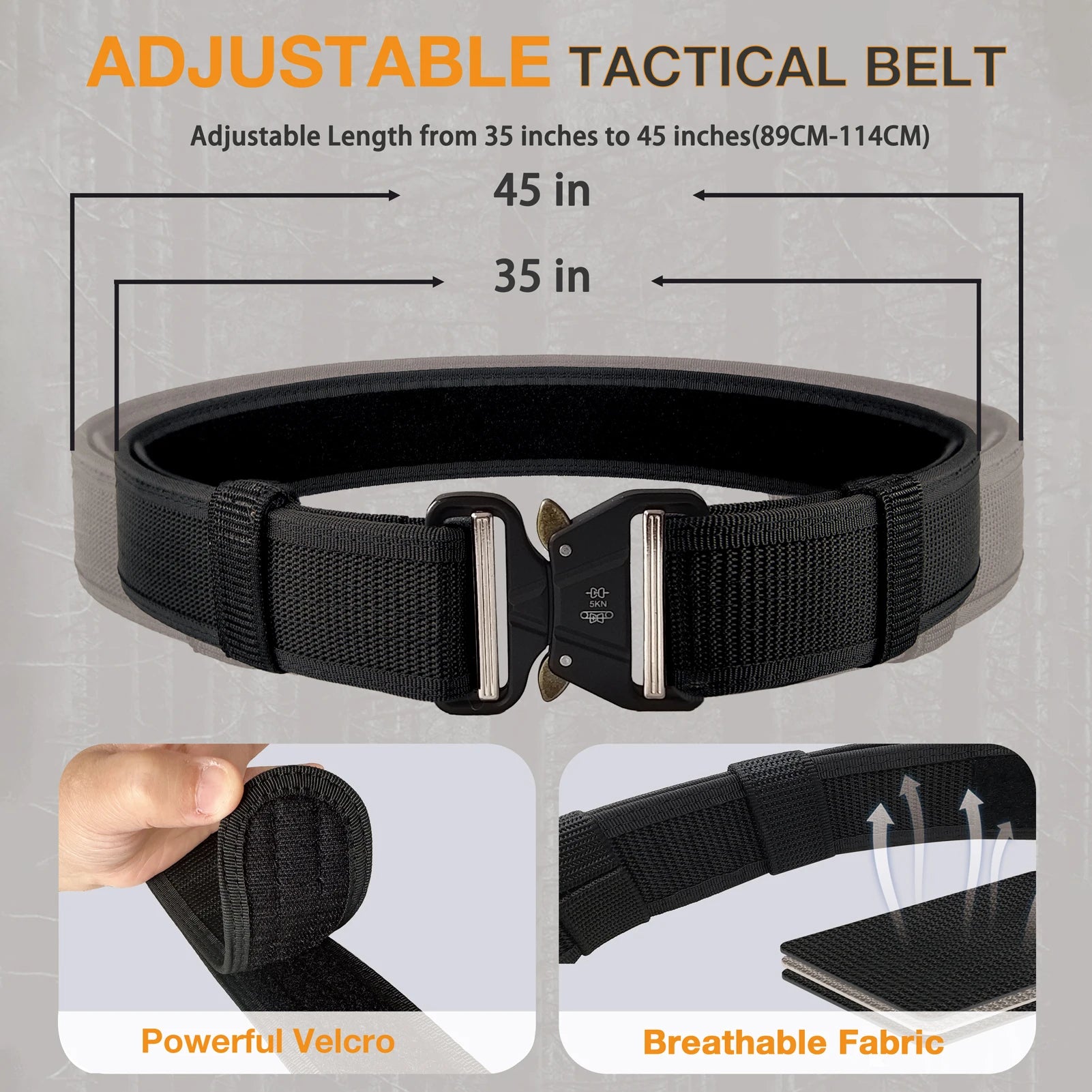 8-in-1 Tactical Duty Belt Set, 1000D Nylon, 35-45