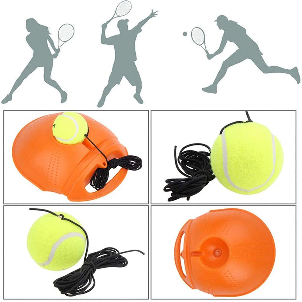 Solo Tennis Training Kit Rebound Ball with Long Elastic Rope Tennis Practice Rebounder Equipment for Self Tennis Practice