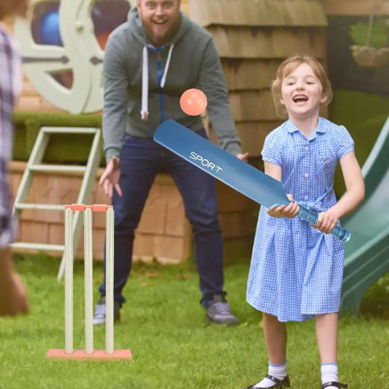 Multifunctional Kids Cricket Set Outdoor Playing Cricket Bat Stump Parent Child Interactive Sports Game For Backyard