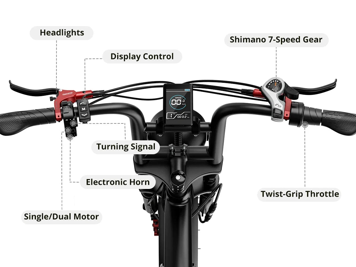 EBIKE S8 Adult Electric Bicycle Men2000W Dual Electric Motor Bicycle 48V 25AH Battery 20