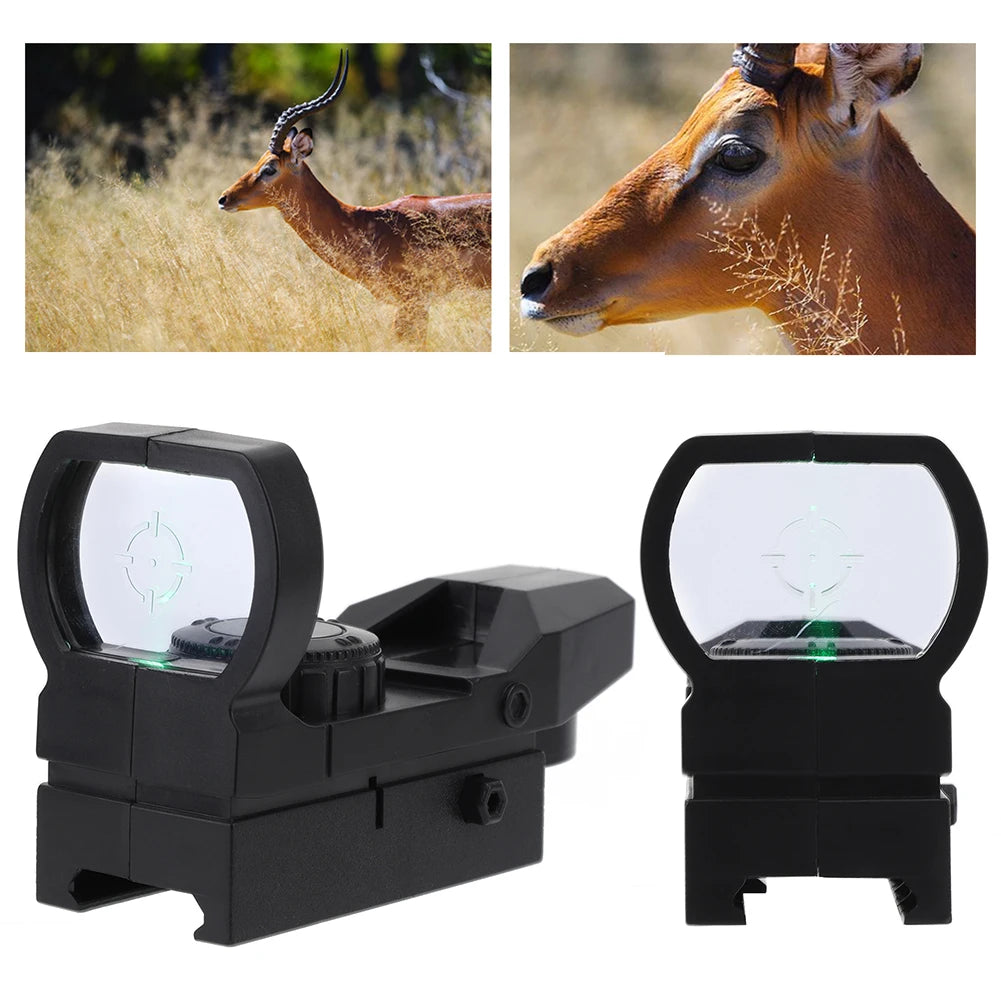 Holographic Rifle Scope ABS Green Dot Sight Scope Reflex Optics Sight Compact Sights for 20mm Rail Mount Toys