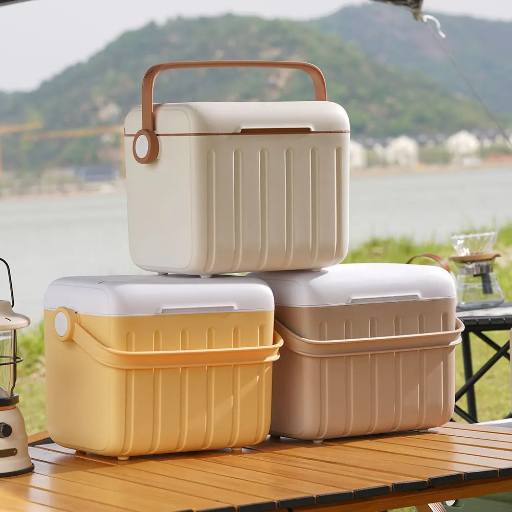 5/6L Portable Outdoor Incubator Large Capacity Food Storage Box Cooler Ice Bottle Cooler Mini Fridge Camping Refrigerator