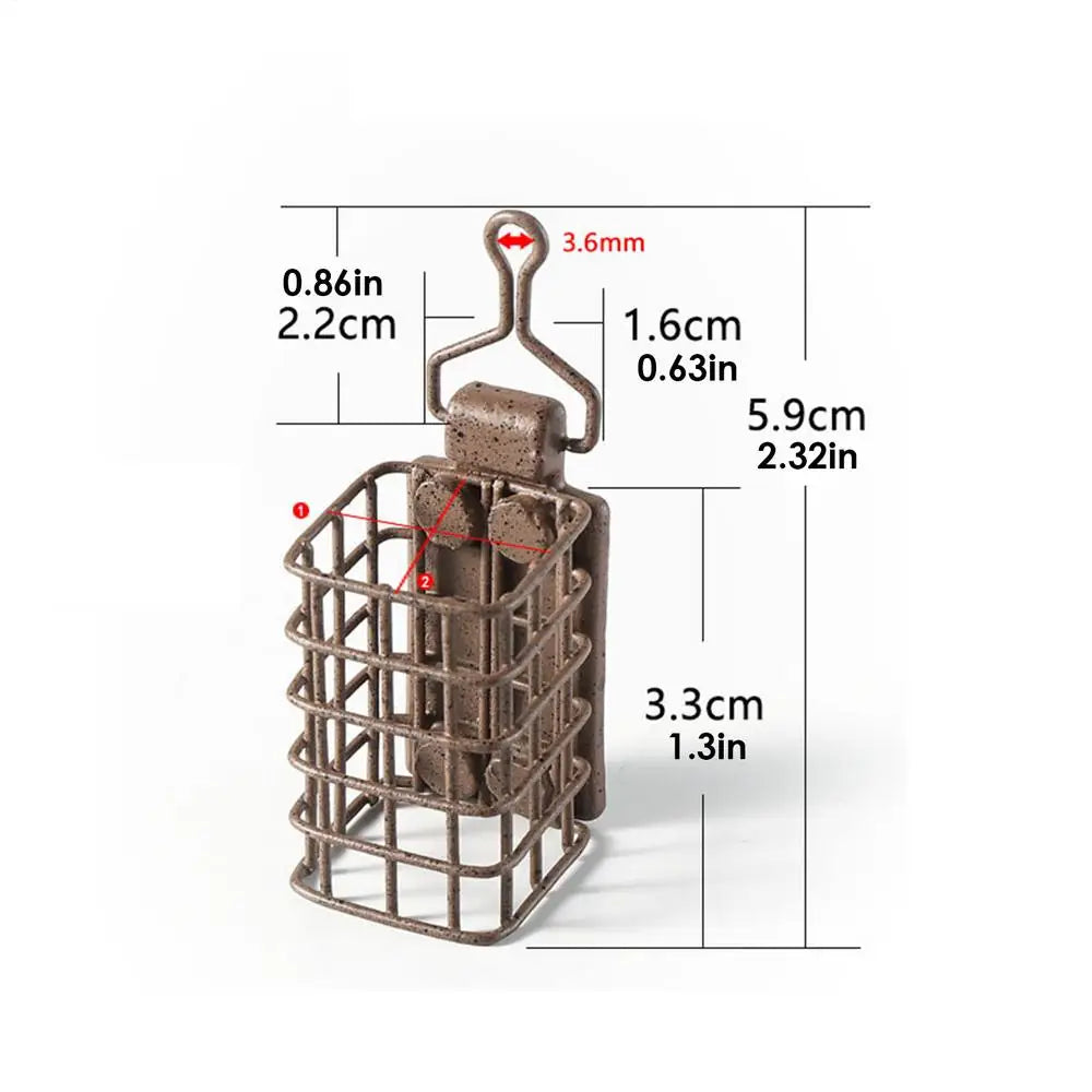Catfish Bait Holders European Style Fishing Bait Thrower Square Carp Bait Holder Fishing Feeder Basket For Fishing Accessories