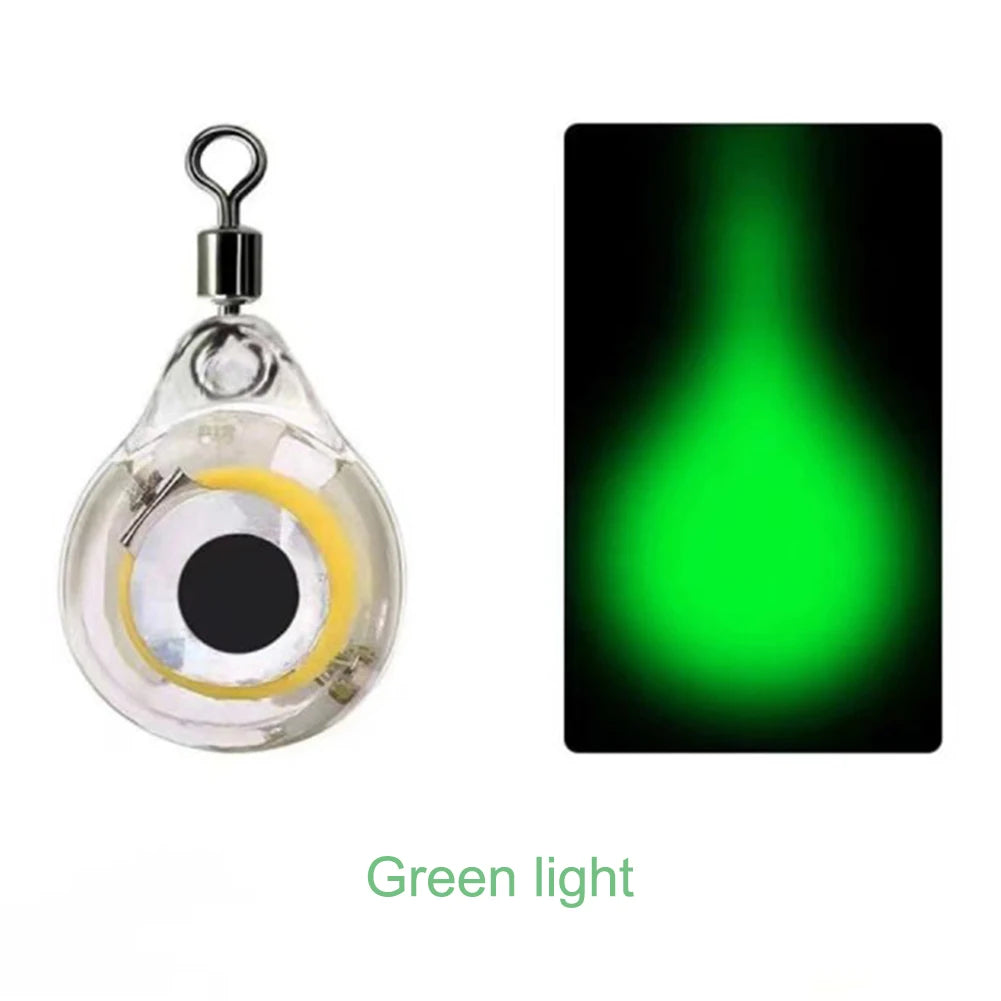 10Pcs Fishing Lure Light Mini Eye Shape Underwater Night Light Lure Battery Powered Luminous Fish Lure for Seawater Freshwater
