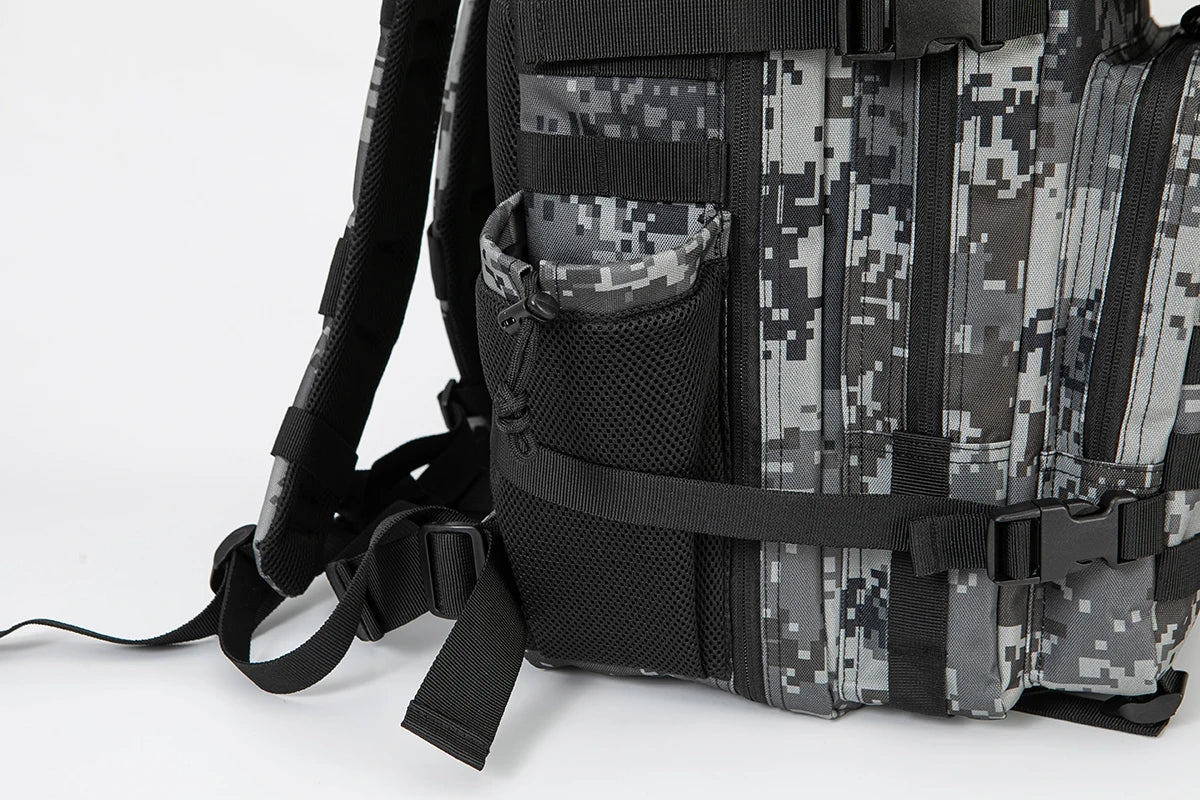 45L Tactical Backpack Hunting Rucksack with Dual Cup Holders  Outdoor camping equipment back pack Hiking Survival Rucksack