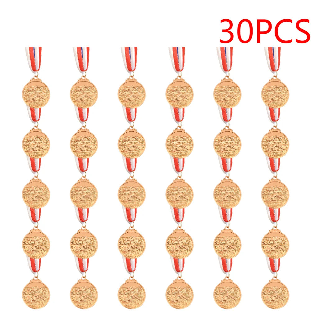 10-30PCS Swimming Medal Competition Awards with Neck Ribbon Metal 5cm Winner Medals Gold/Silver/Bronze Medal for Competitions